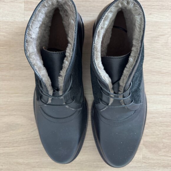 NEW Bruno Magli - Shearling lined boots with velvet panel - Black 9 main image 4